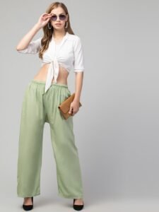 Light Green Women’s Plain Palazzo Pants