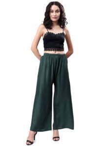 Dark Green Women’s Plain Palazzo Pants