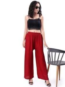 Maroon Women’s Plain Palazzo Pants