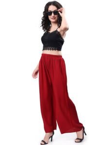 Maroon Women’s Plain Palazzo Pants