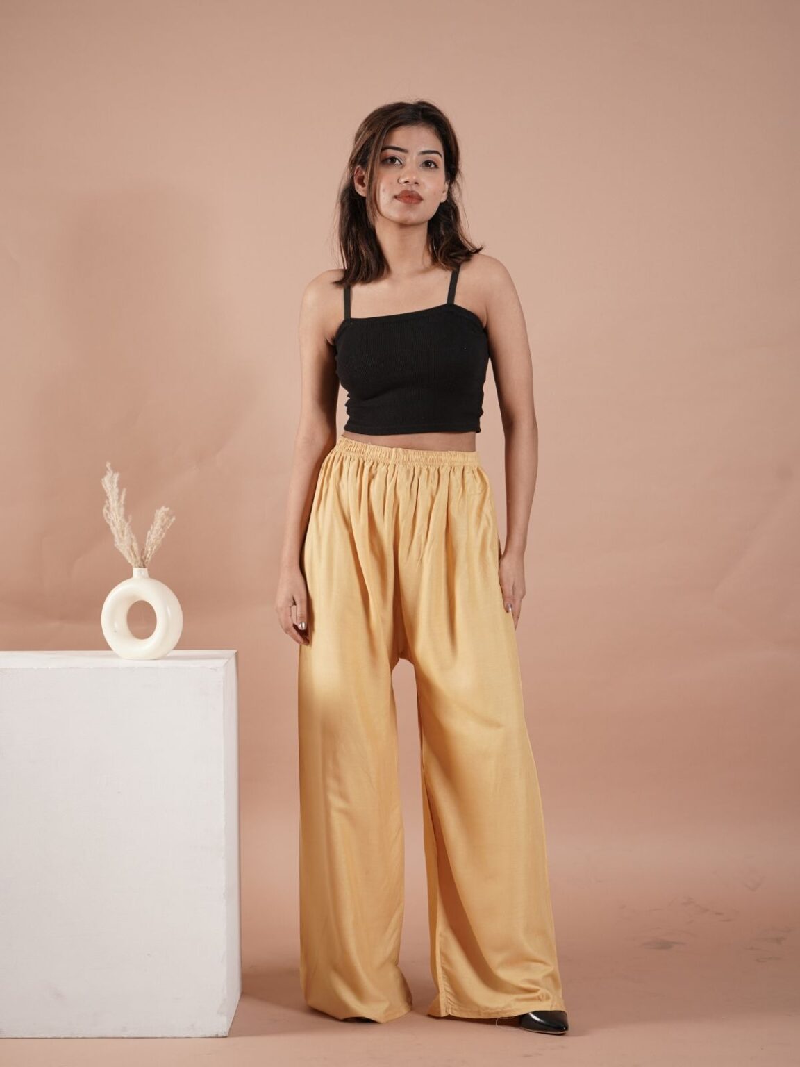 Beige Women's Plain Palazzo Pants - Comfortable & Stylish Palazzo for Daily Wear | Teradozz