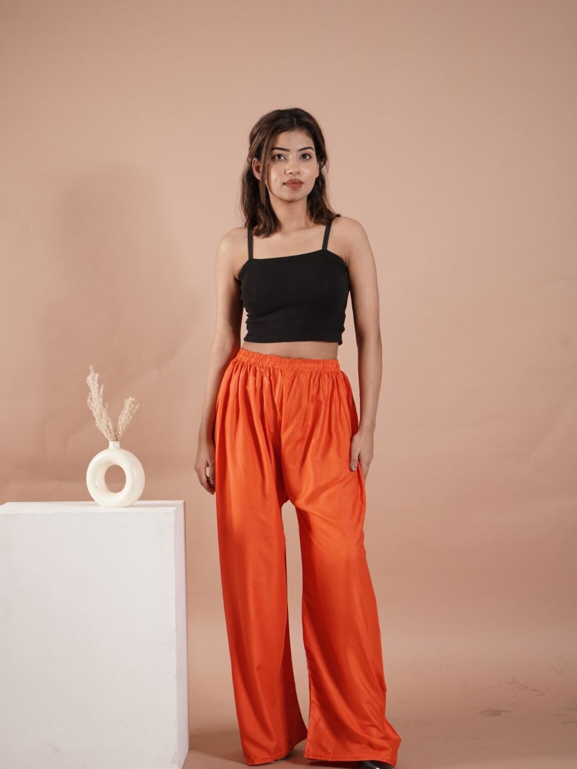 Rust Women's Plain Palazzo Pants - Comfortable & Stylish Palazzo for Daily Wear | Teradozz