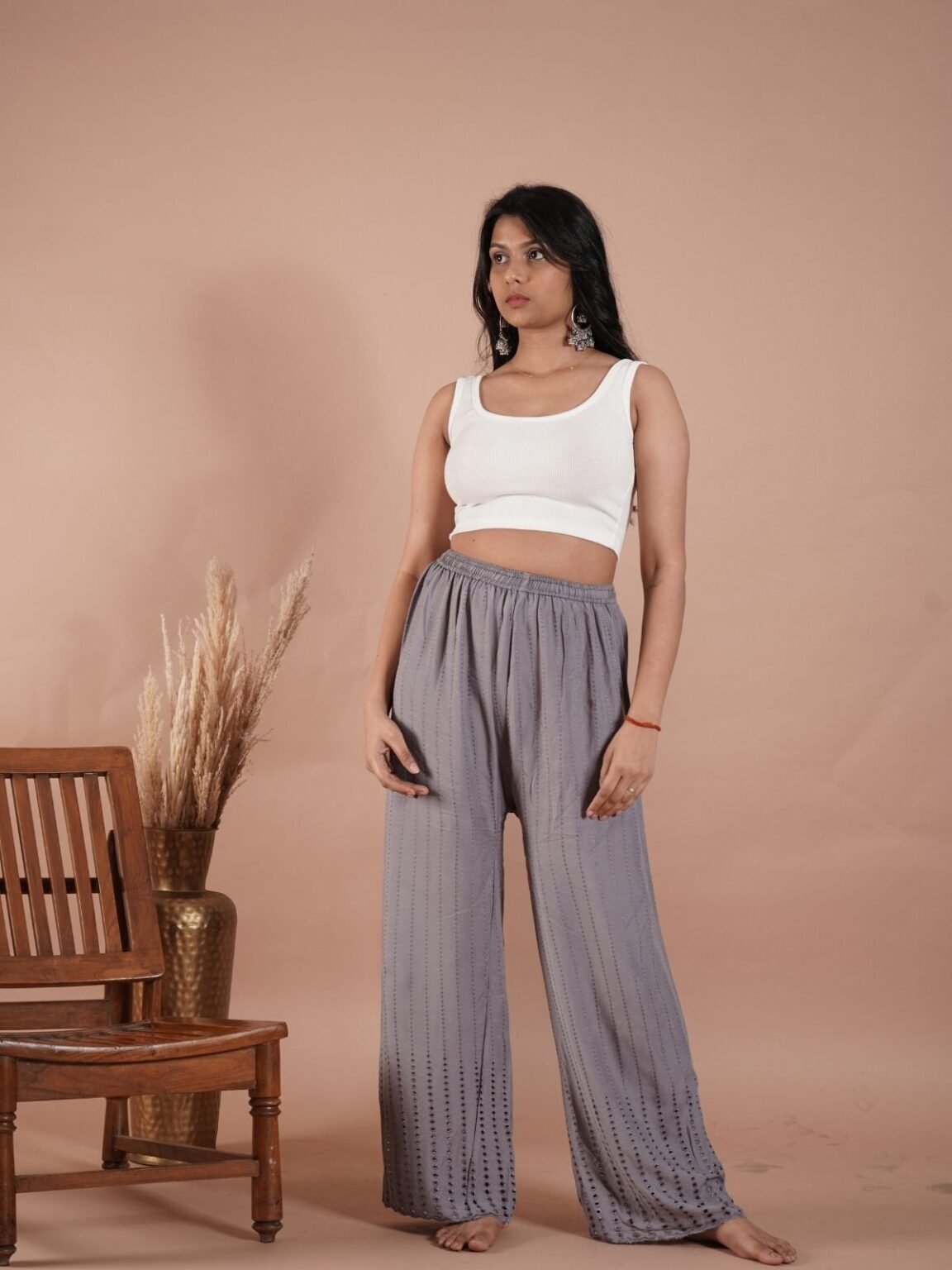 Sleek Grey Shera Plaazo: Modern
Minimalism