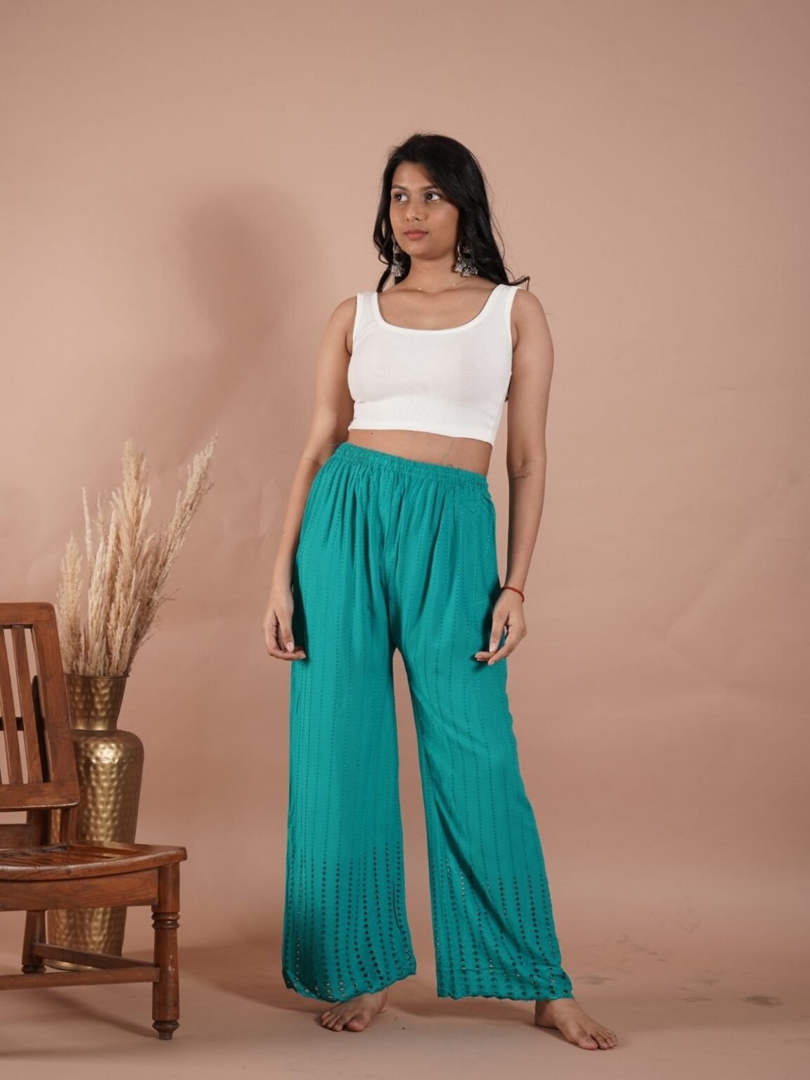 Rich Blue Shera Plaazo: Classic Comfort