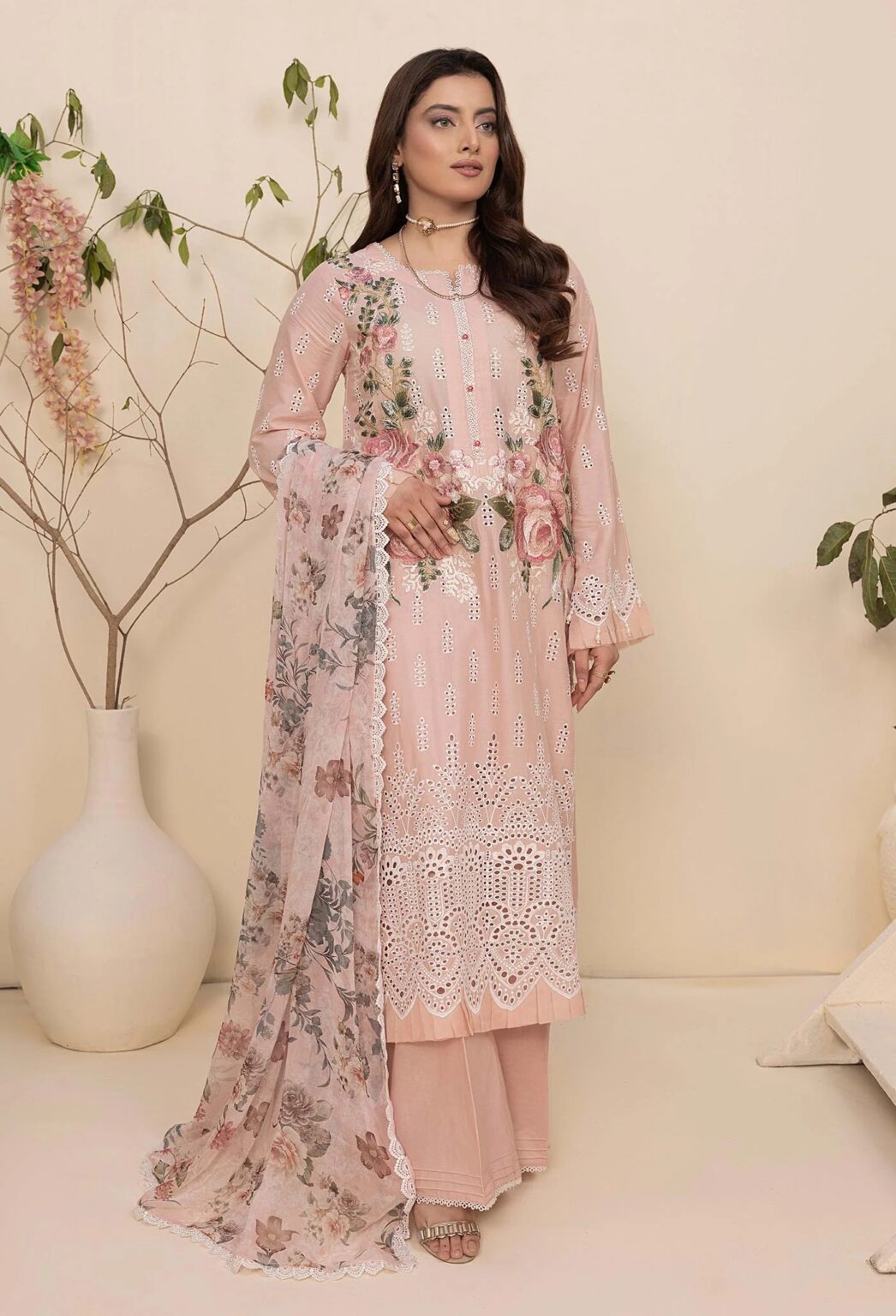 Adan's Libas HAELYN 6 Unstitched Schiffli Lawn 25 - Best Deal - Best Deals Available Now