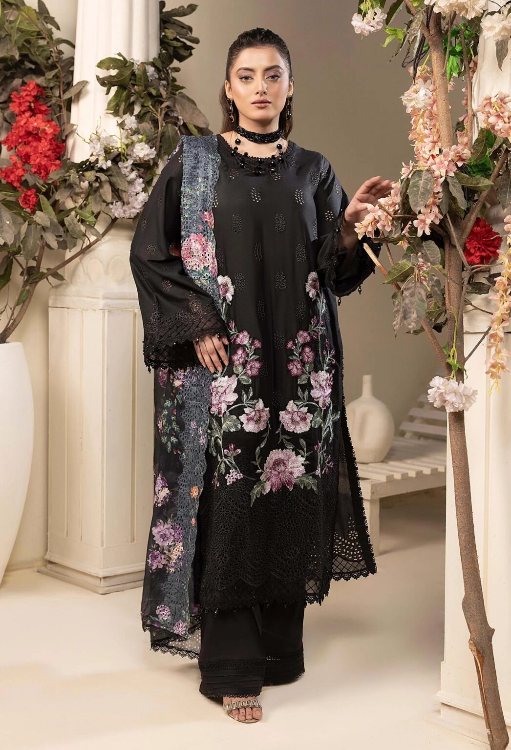 Adan's Libas HAELYN 3 Unstitched Schiffli Lawn 25 - Exclusive Discount - Hurry! Sale Ending Soon