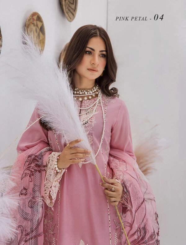 ZA Clothes Azure Embroidered Lawn Ready to Wear Pink Petal 04 – IBAAS - Image 4