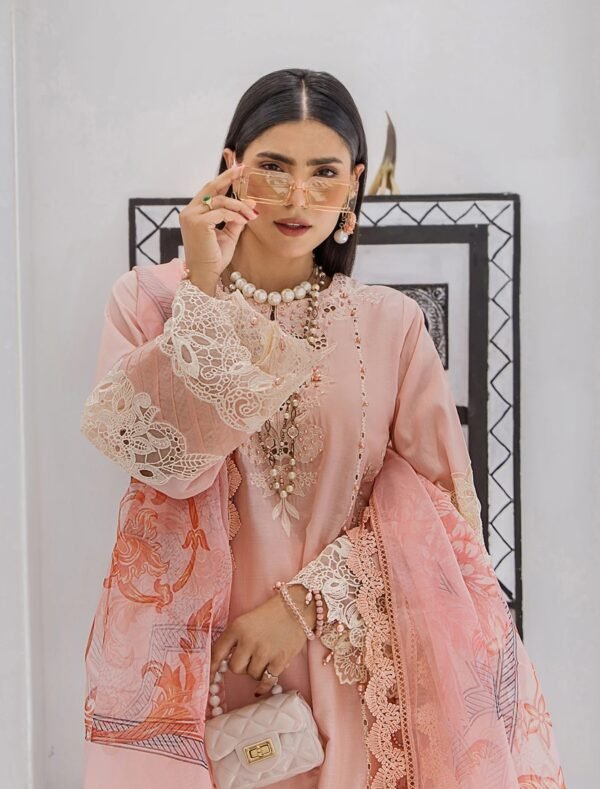 ZA Clothes Azure Embroidered Lawn Ready to Wear Coral Dream 05 – IBAAS - Image 2