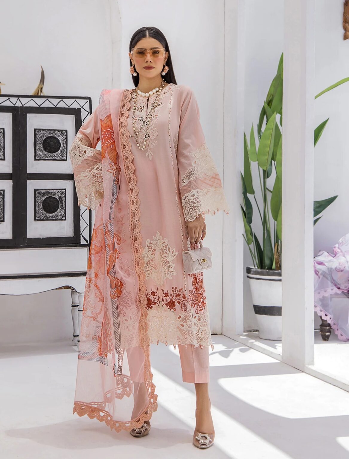 ZA Clothes Azure Embroidered Lawn Ready to Wear Coral Dream 05 – IBAAS