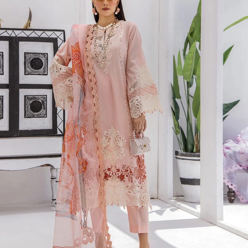 ZA Clothes Azure Embroidered Lawn Ready to Wear Coral Dream 05 – IBAAS