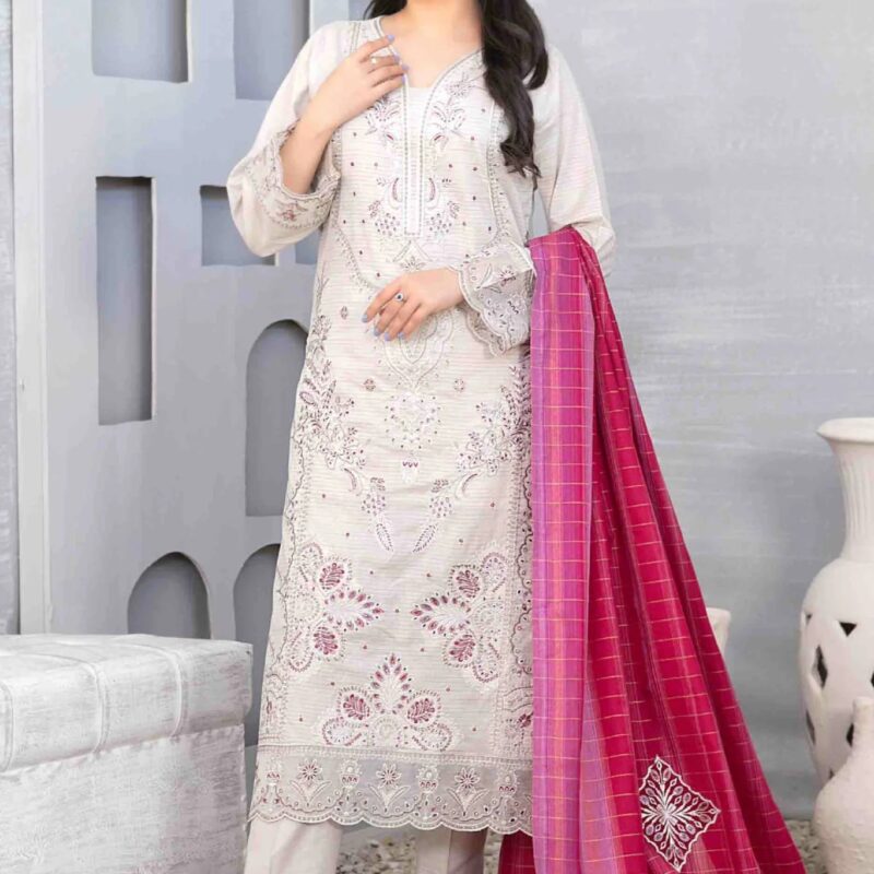 Mabel By Tawakkal Unstitched 3 Piece Emb Fancy Lawn Collection-D-1021 – Shomi Official
