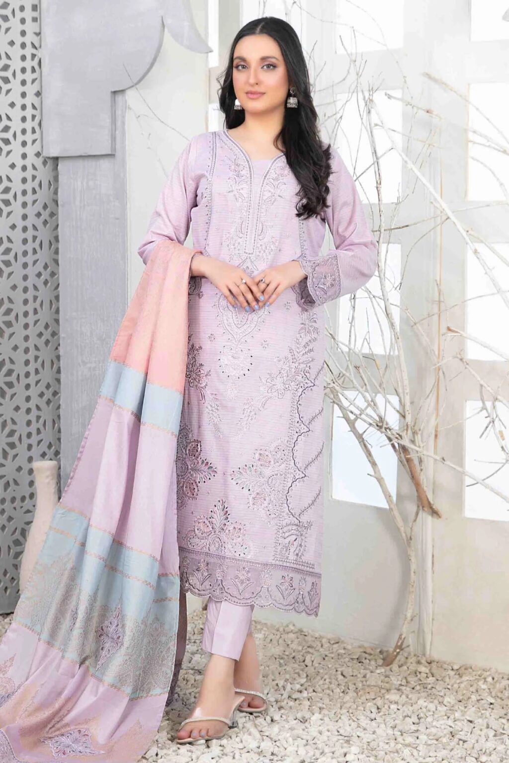Mabel By Tawakkal Unstitched 3 Piece Emb Fancy Lawn Collection-D-1022 – Shomi Official