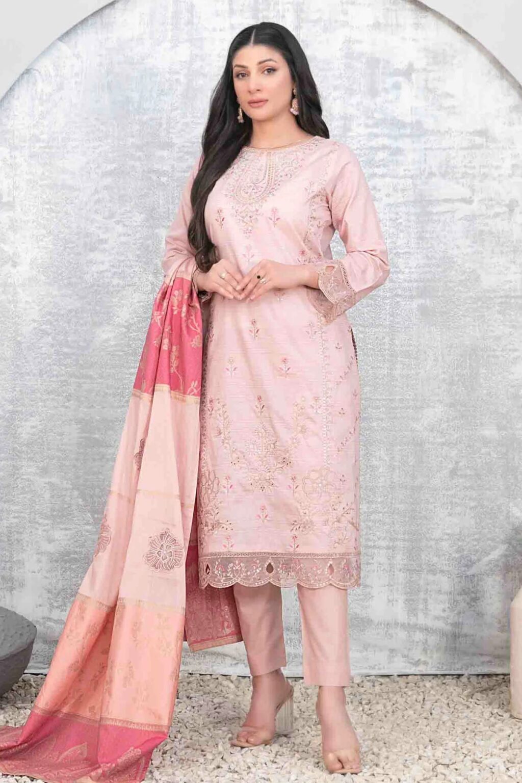 Mabel By Tawakkal Unstitched 3 Piece Emb Fancy Lawn Collection-D-1025 – Shomi Official