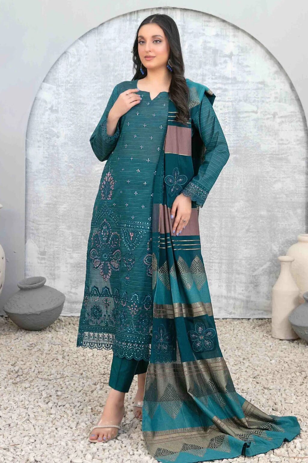 Mabel By Tawakkal Unstitched 3 Piece Emb Fancy Lawn Collection-D-1028 – Shomi Official