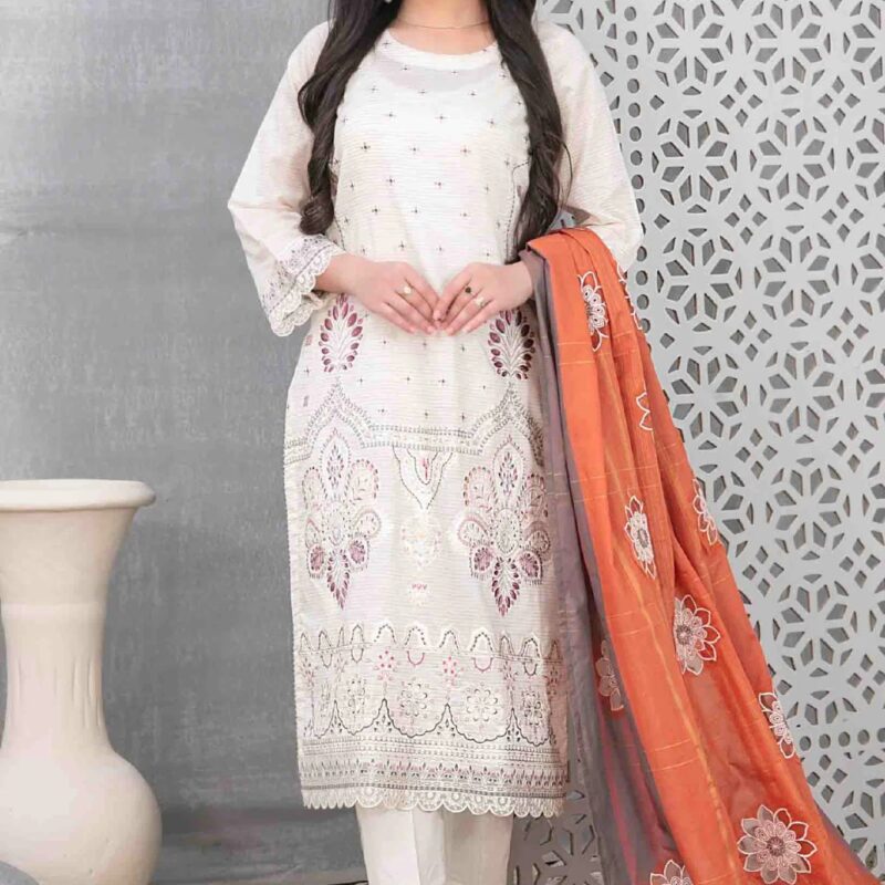 Mabel By Tawakkal Unstitched 3 Piece Emb Fancy Lawn Collection-D-1029 – Shomi Official