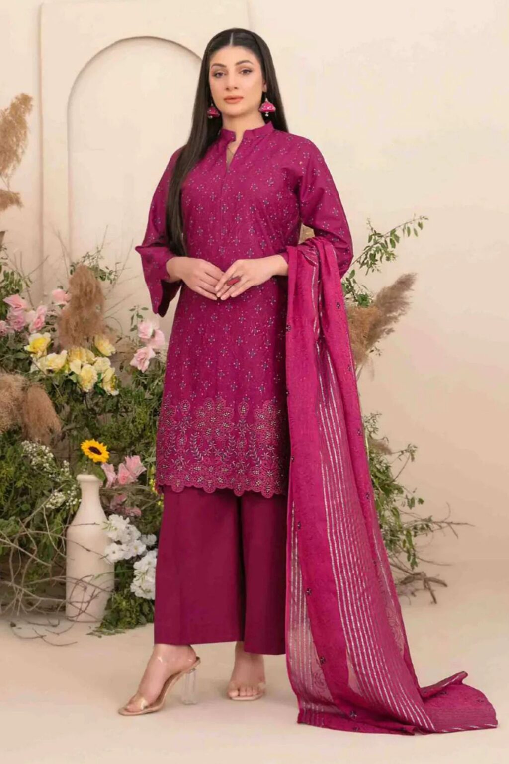 Zarna By Tawakkal Unstitched 3 Piece Emb Lawn Collection-D-1163 – ASIM FABRIC