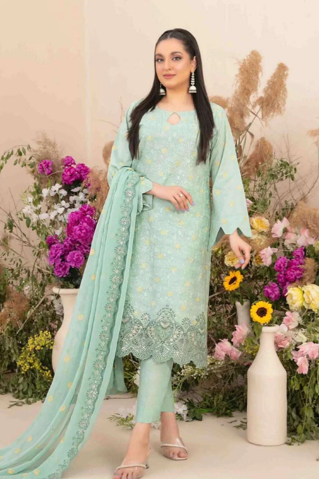 Zarna By Tawakkal Unstitched 3 Piece Emb Lawn Collection-D-1164 – ASIM FABRIC