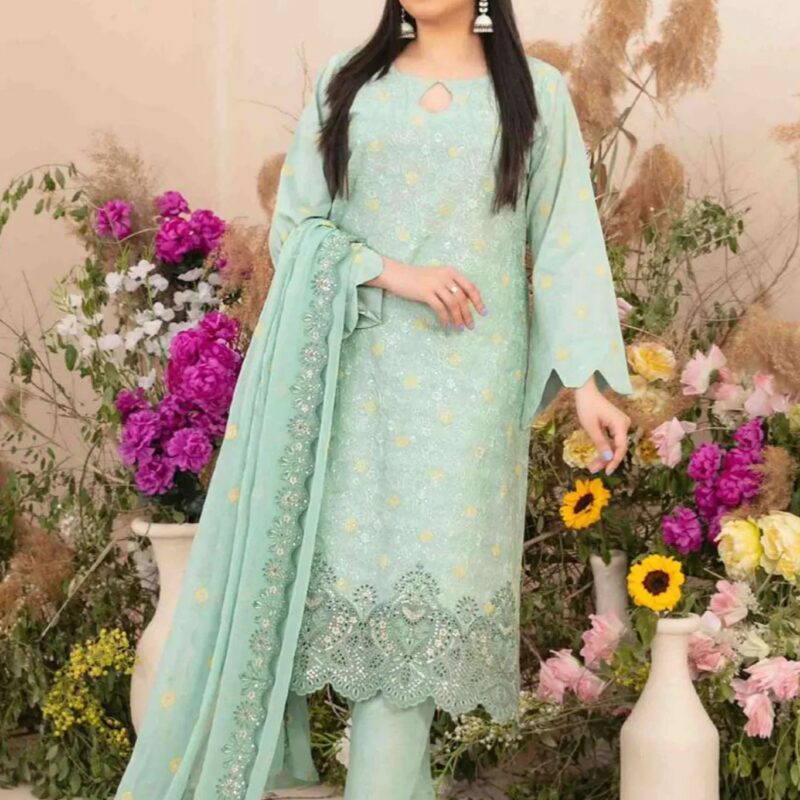Zarna By Tawakkal Unstitched 3 Piece Emb Lawn Collection-D-1164 – ASIM FABRIC