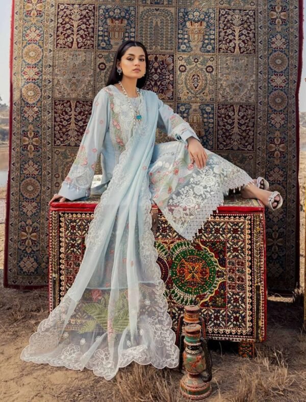 Adan Traditional Attire Unstitched Lawn 2025- Design 10 – IBAAS - Image 2
