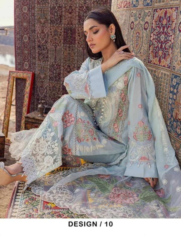 Adan Traditional Attire Unstitched Lawn 2025- Design 10 – IBAAS - Image 3