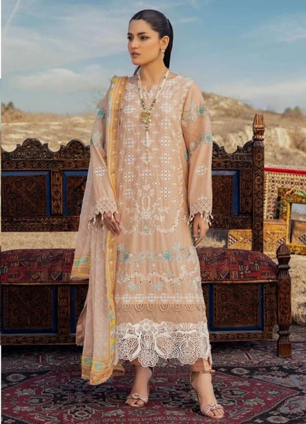 Adan Traditional Attire Unstitched Lawn 2025- Design 03 – IBAAS