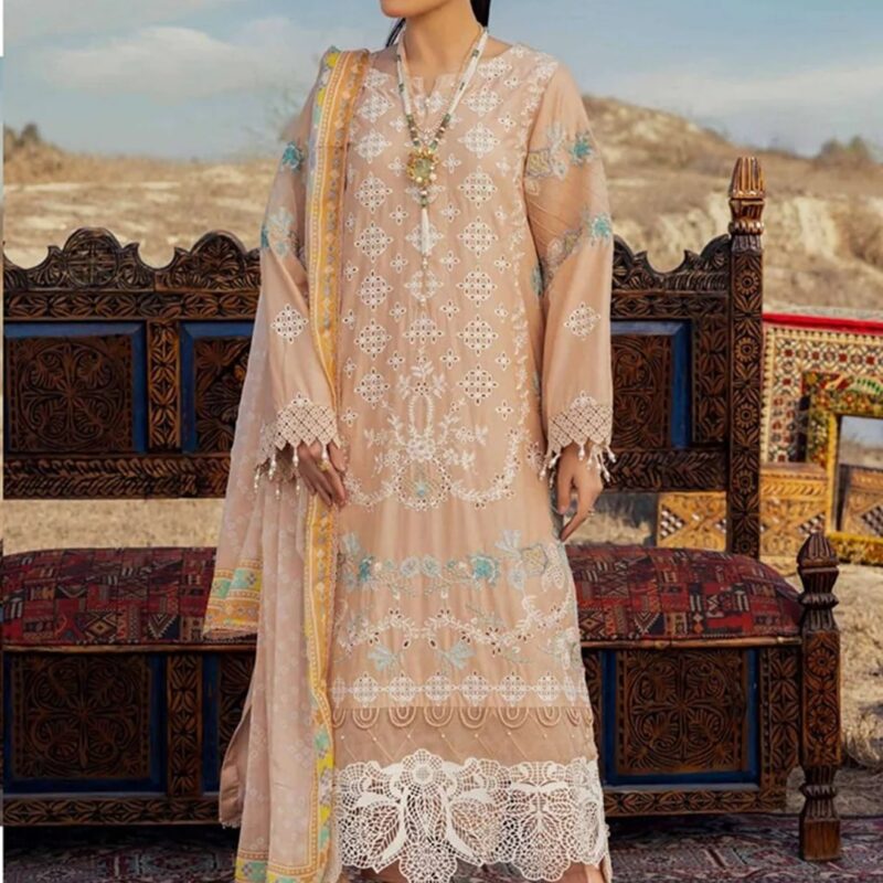 Adan Traditional Attire Unstitched Lawn 2025- Design 03 – IBAAS