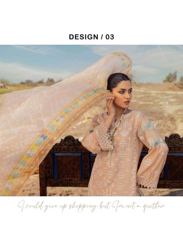 Adan Traditional Attire Unstitched Lawn 2025- Design 03 – IBAAS - Image 4