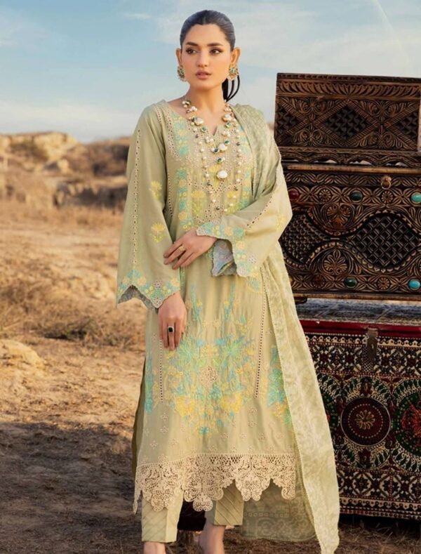 Adan Traditional Attire Unstitched Lawn 2025- Design 05 – IBAAS