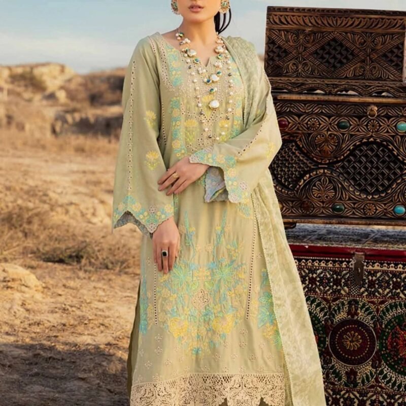 Adan Traditional Attire Unstitched Lawn 2025- Design 05 – IBAAS
