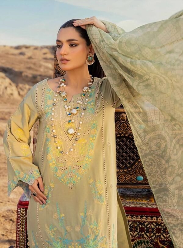 Adan Traditional Attire Unstitched Lawn 2025- Design 05 – IBAAS - Image 3