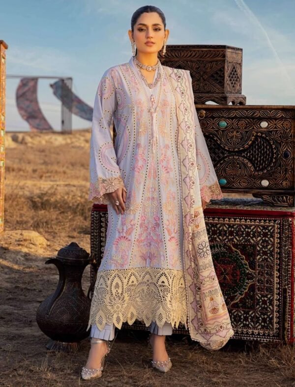 Adan Traditional Attire Unstitched Lawn 2025- Design 06 – IBAAS