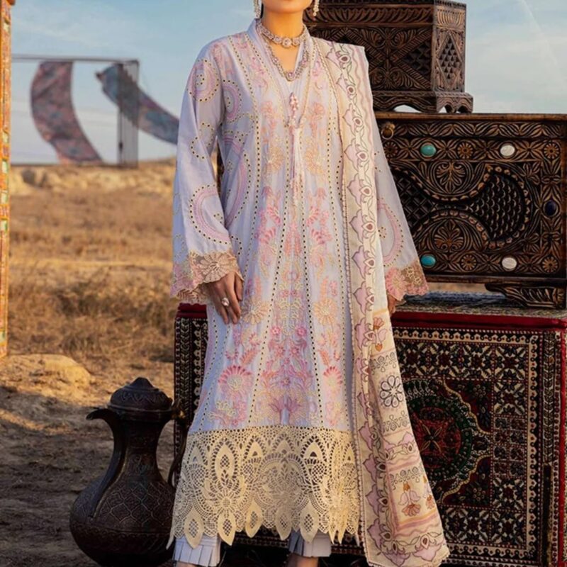 Adan Traditional Attire Unstitched Lawn 2025- Design 06 – IBAAS