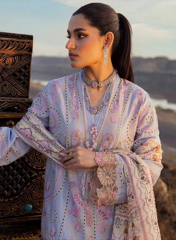 Adan Traditional Attire Unstitched Lawn 2025- Design 06 – IBAAS - Image 3