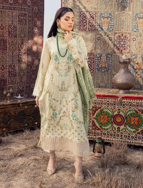 Adan Traditional Attire Unstitched Lawn 2025- Design 07 – IBAAS