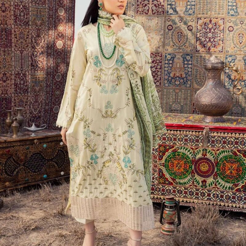 Adan Traditional Attire Unstitched Lawn 2025- Design 07 – IBAAS