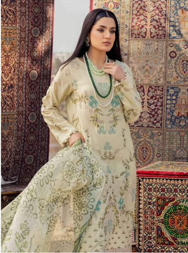 Adan Traditional Attire Unstitched Lawn 2025- Design 07 – IBAAS - Image 3