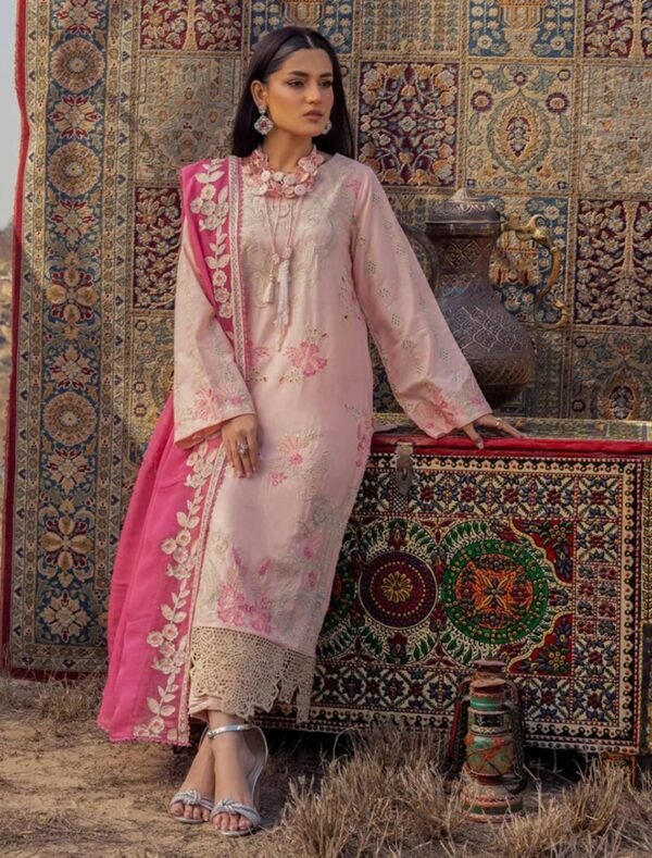 Adan Traditional Attire Unstitched Lawn 2025- Design 08 – IBAAS - Image 2