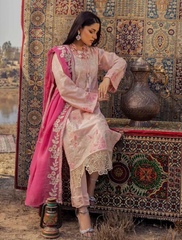 Adan Traditional Attire Unstitched Lawn 2025- Design 08 – IBAAS - Image 3