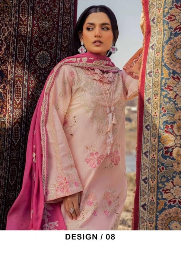 Adan Traditional Attire Unstitched Lawn 2025- Design 08 – IBAAS - Image 4