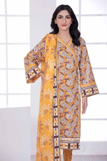 Gul Ahmed - 3PC Unstitched Printed Lawn Suit CLP-22216 A – Bagallery