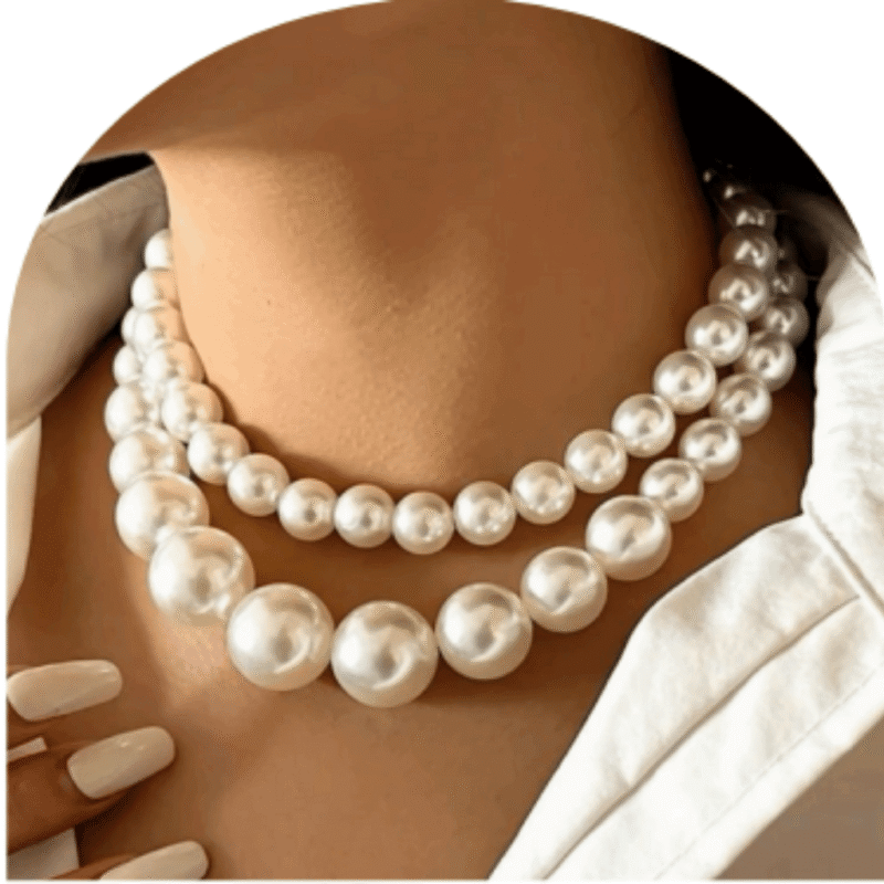 Design-02 – Designer White Pearl Necklace for Women | Stylish Pearl Jewellery for Festive Wear