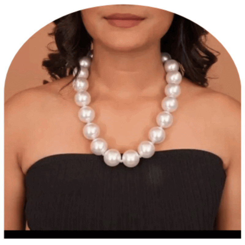 Design-03 – Classic White Pearl Necklace for Women | Premium Traditional Pearl Jewellery