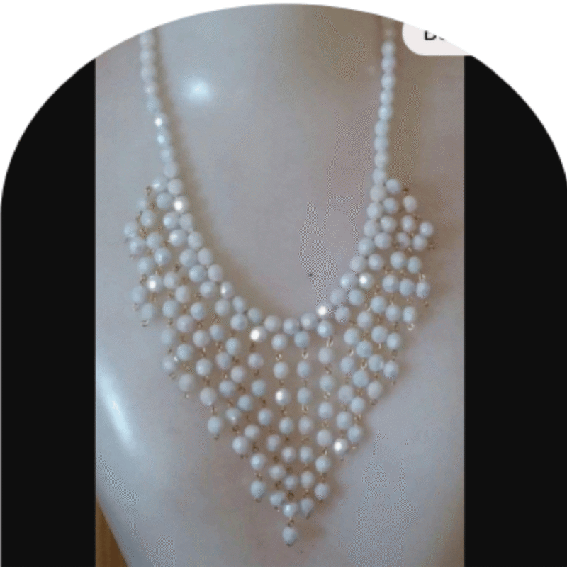 Design-31 – Stylish White Pearl Necklace for Women | Modern Fashion Jewellery