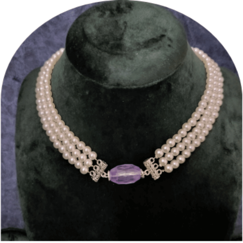 Design-32-A – Multi Strand White Pearl Necklace for Women | Festive Jewellery
