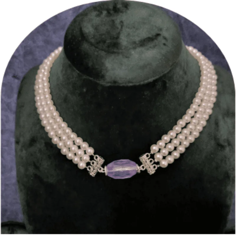 Design-32-A – Multi Strand White Pearl Necklace for Women | Festive Jewellery