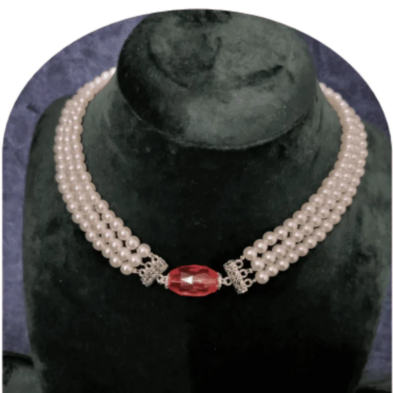 Design-32-C – Traditional White Pearl Necklace for Women | Ethnic Party Wear