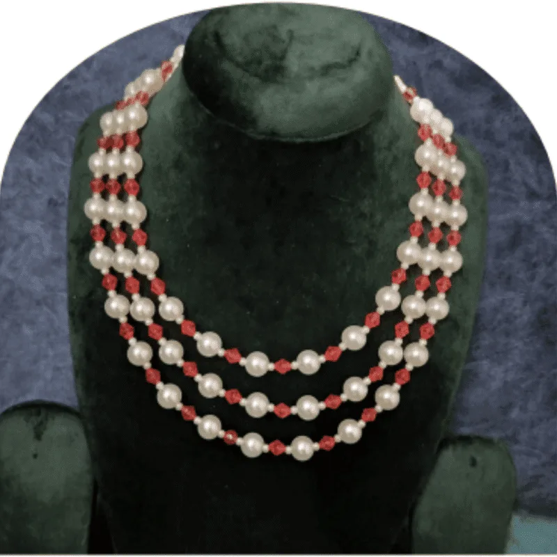 Design-33-D – Elegant White Pearl Necklace for Women | Stylish Festive Wear
