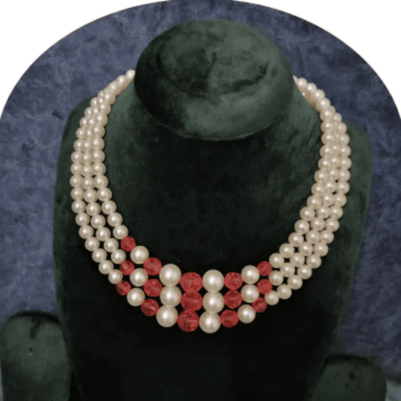 Design-34-D – Trendy White Pearl Necklace for Women | Fashion Jewellery Wear