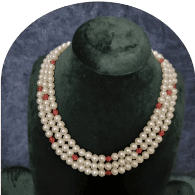 Design-53-A – Classic White Pearl Necklace for Women | Premium Party Wear