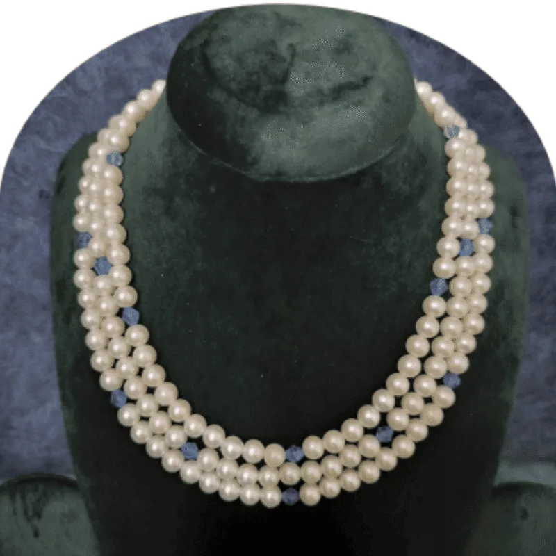 Design-53-C – Stylish White Pearl Necklace for Women | Modern Elegant Jewellery